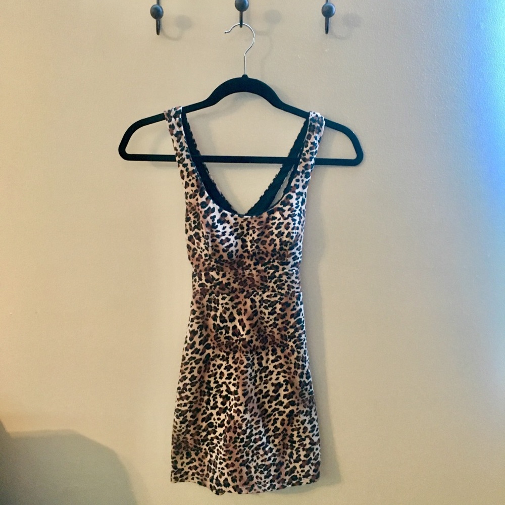 Leopard print mini dress